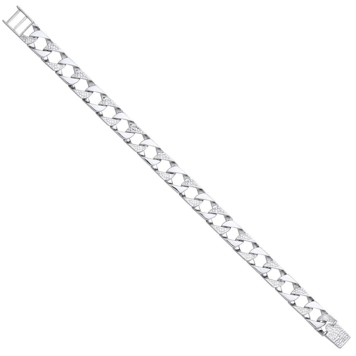 Sterling Silver 10mm Luxury Plain & Patterned Cast Bracelet - Samuel Perry