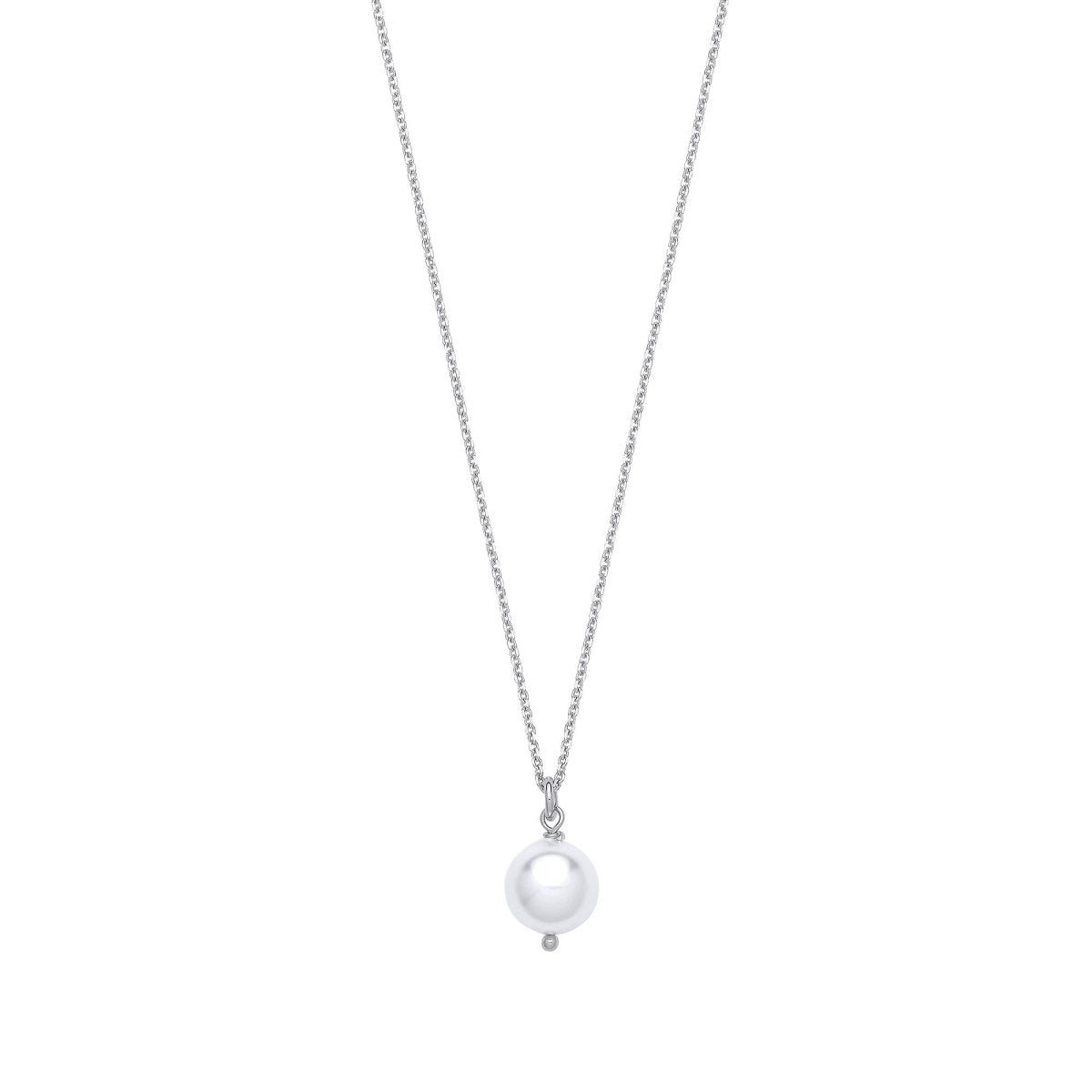 Sterling Silver 10mm Pearl Pendant Necklace - Samuel Perry