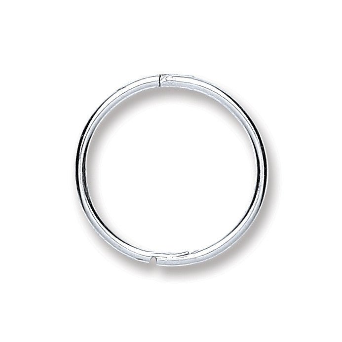 Sterling Silver 12mm Elegant Plain Hinged Sleepers - Samuel Perry
