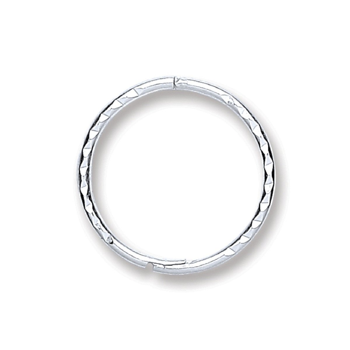 Sterling Silver 12mm Sleek Diamond Cut Hinged Sleepers - Samuel Perry