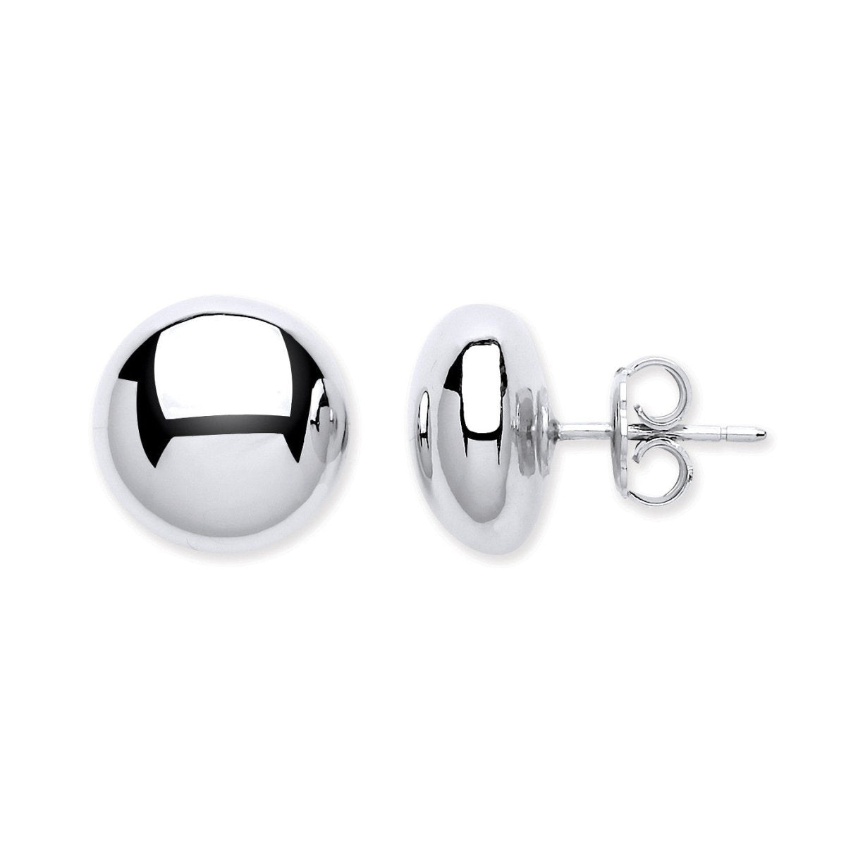 Sterling Silver 13mm Button Stud Earrings - Samuel Perry