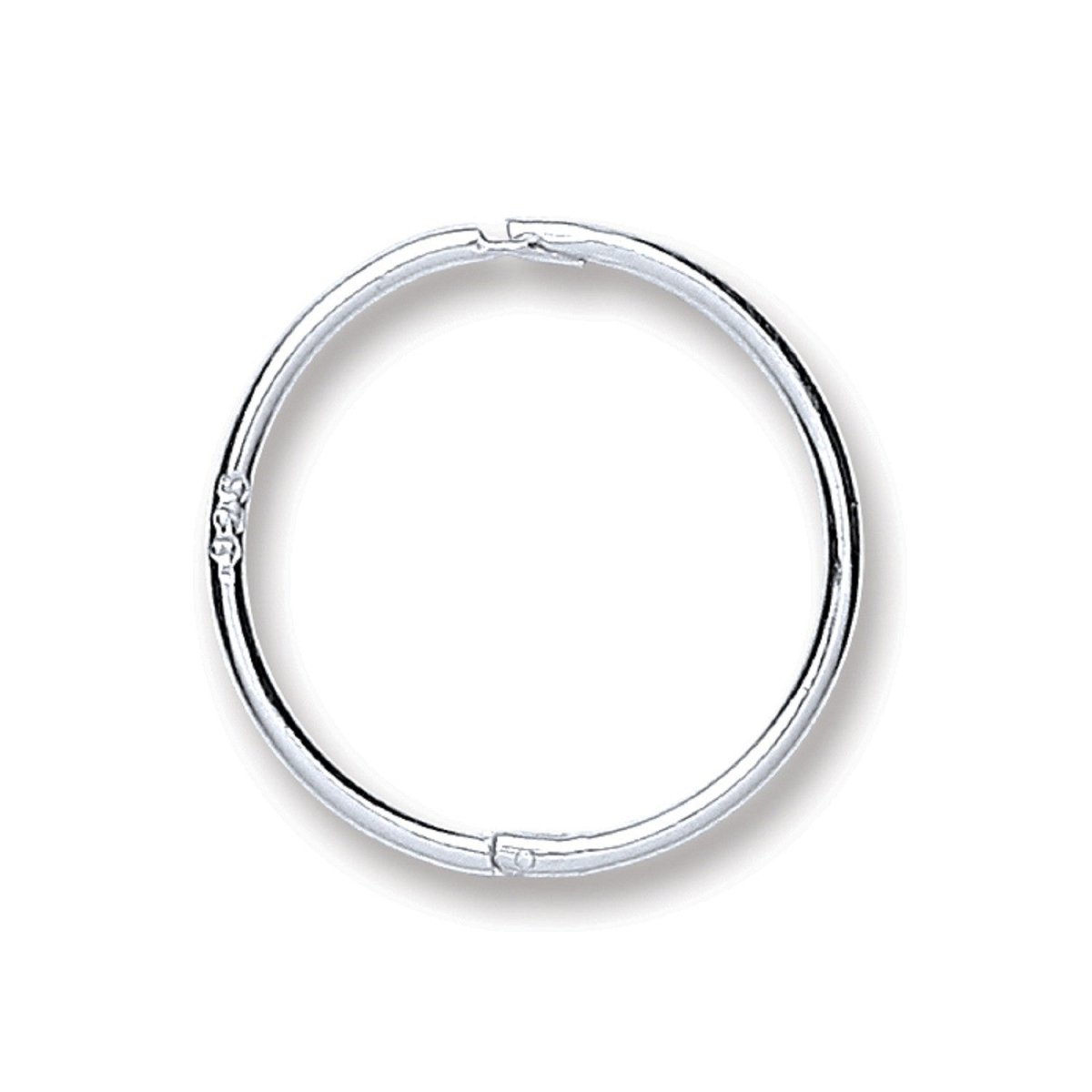 Sterling Silver 14mm Elegant Plain Hinged Sleepers - Samuel Perry