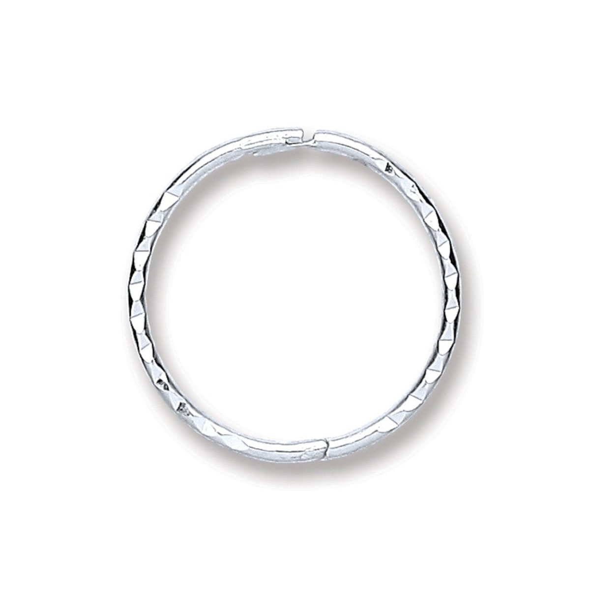 Sterling Silver 14mm Sleek Diamond Cut Hinged Sleepers - Samuel Perry