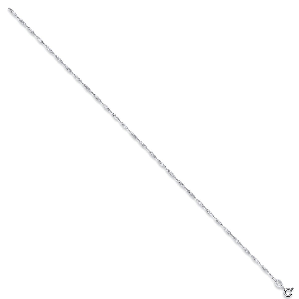 Sterling Silver 1.6mm Sleek Singapore Chain - Samuel Perry