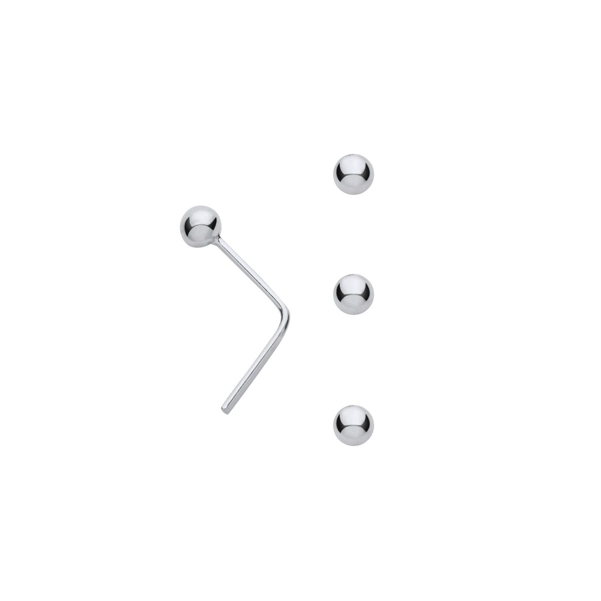 Sterling Silver 2.5mm Ball Nose Studs (pack of 3) - Samuel Perry