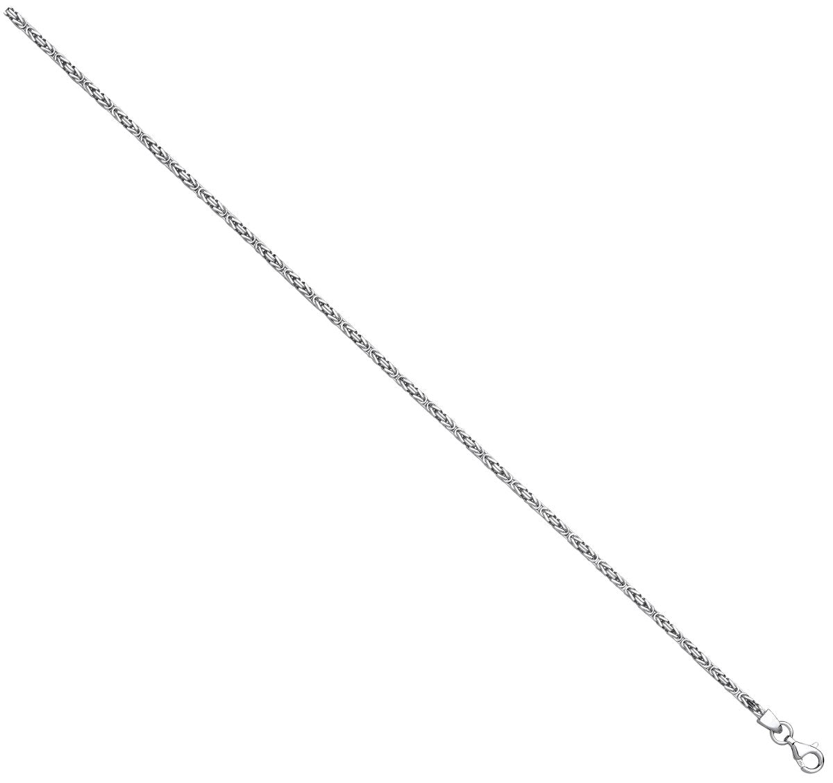 Sterling Silver 2.5mm Square Byzantine Chain - Samuel Perry