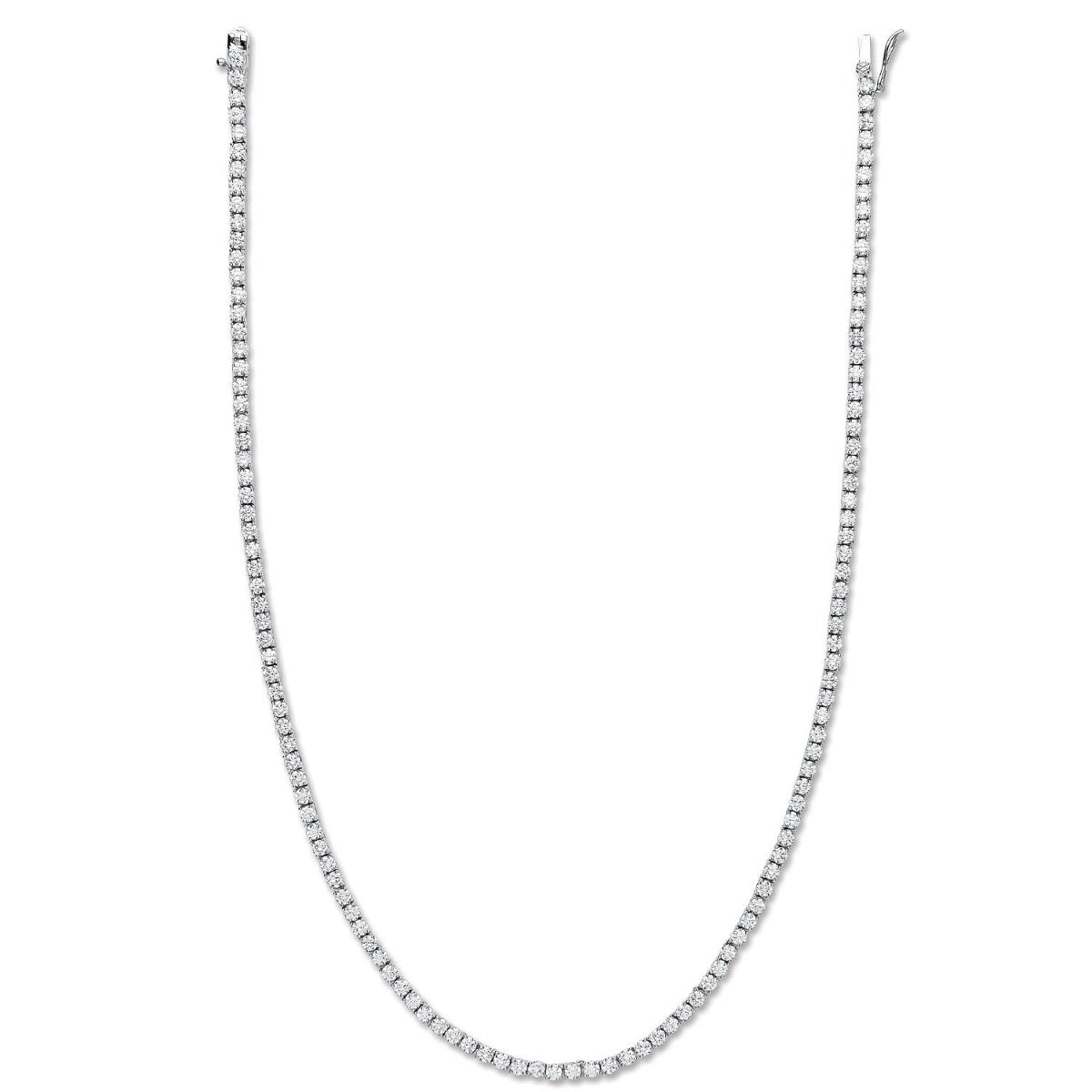 Sterling Silver 3.0mm CZs 17" Elegant Tennis Collarette - Samuel Perry