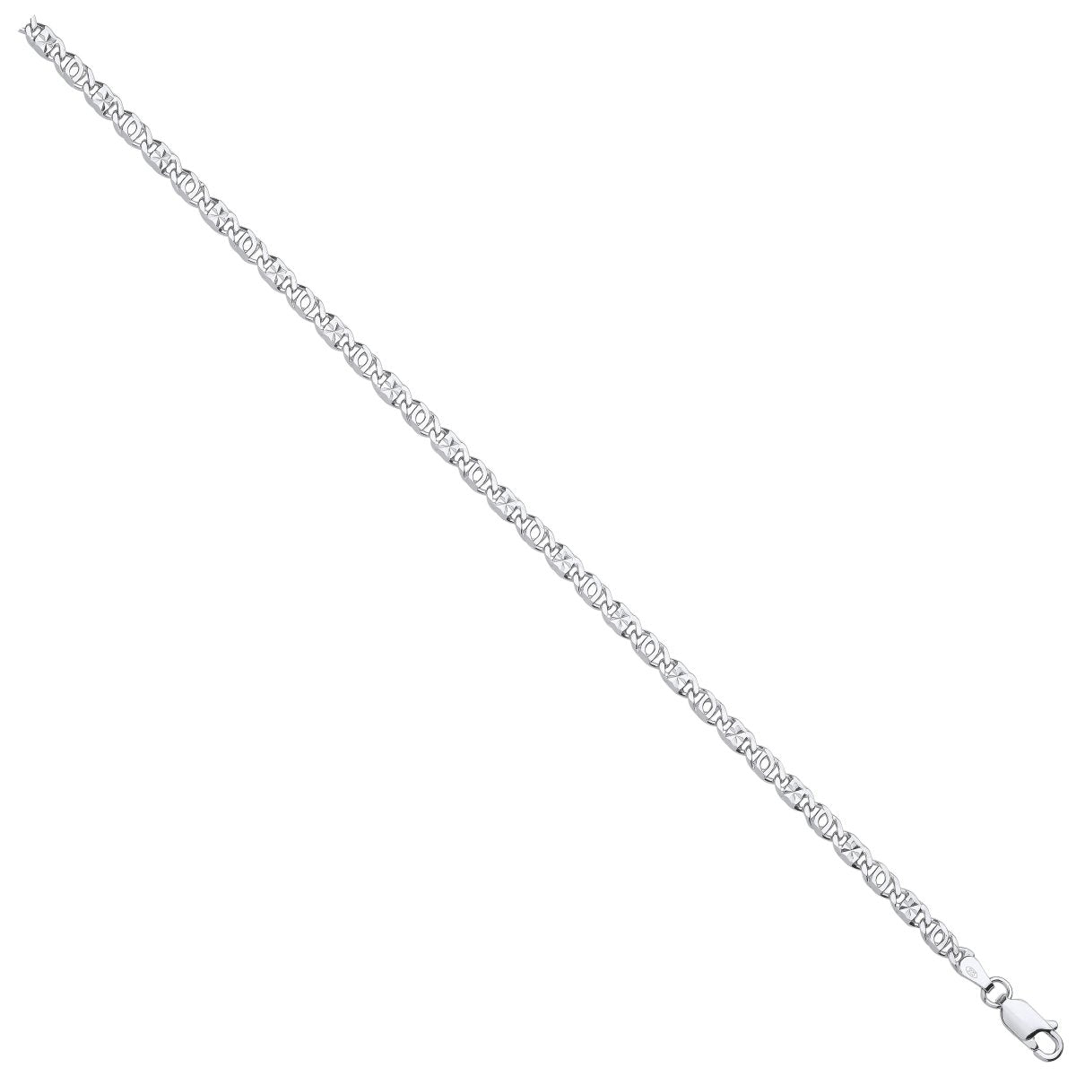 Sterling Silver 3.7mm Anchor Chain with Star Stamp - Samuel Perry