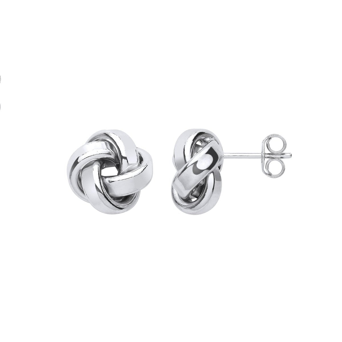 Sterling Silver 3mm Tube Stud Knot Earrings - Samuel Perry