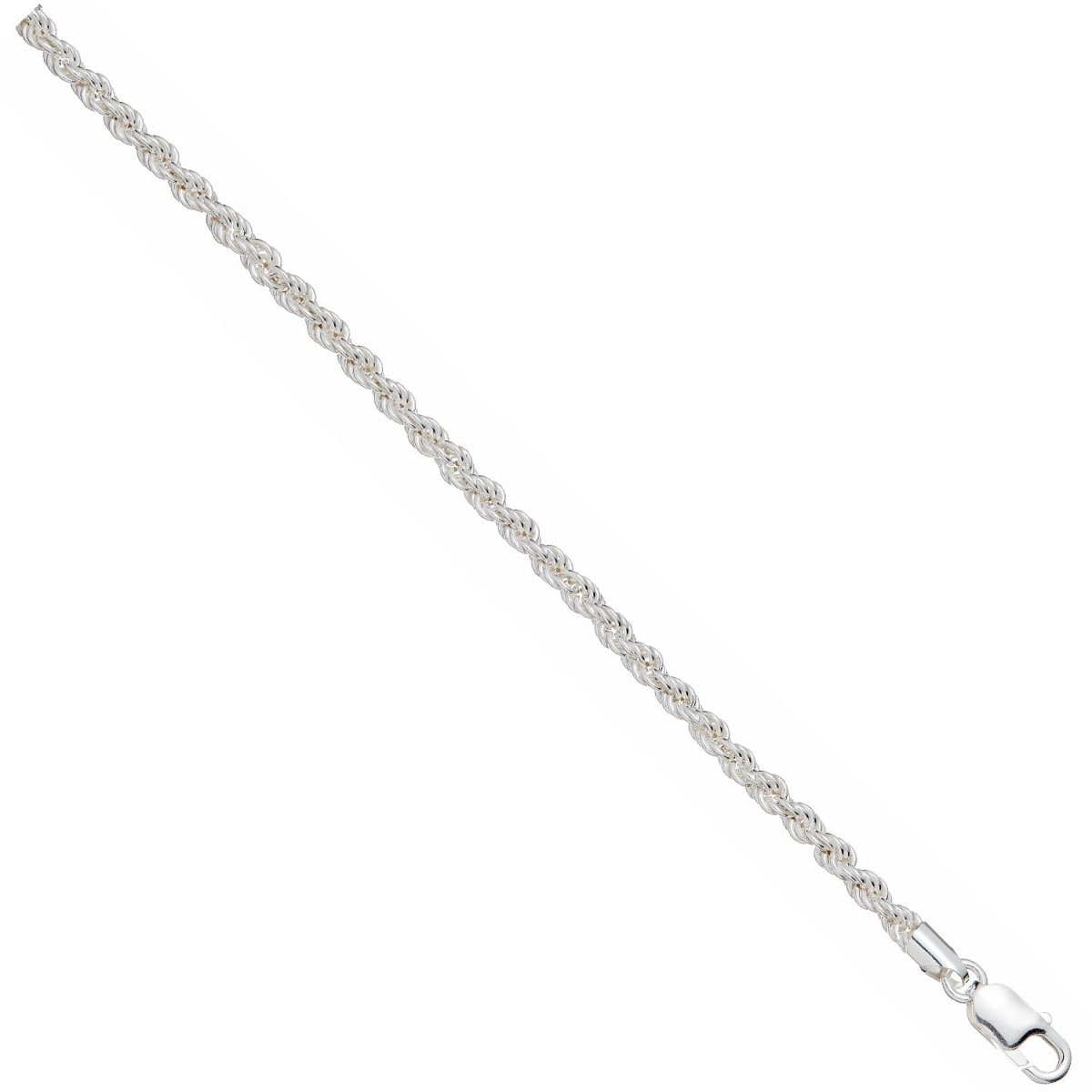 Sterling Silver 4.3mm Hollow Rope Classic Chain Bracelet - Samuel Perry