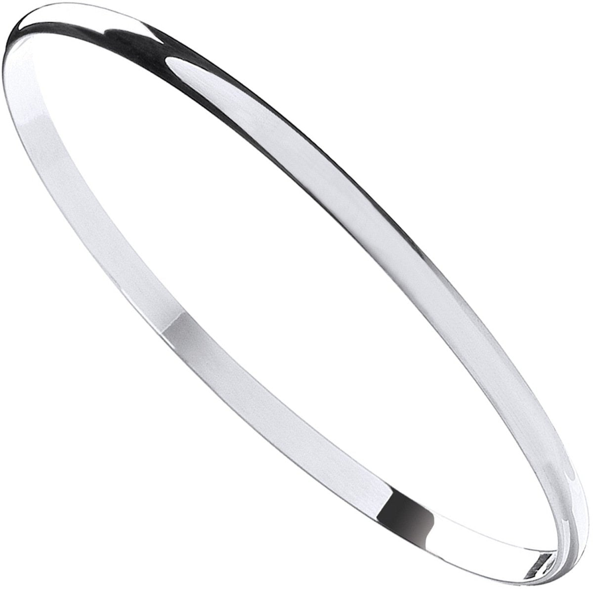 Sterling Silver 4mm D - Shaped Slave Bangle - Samuel Perry
