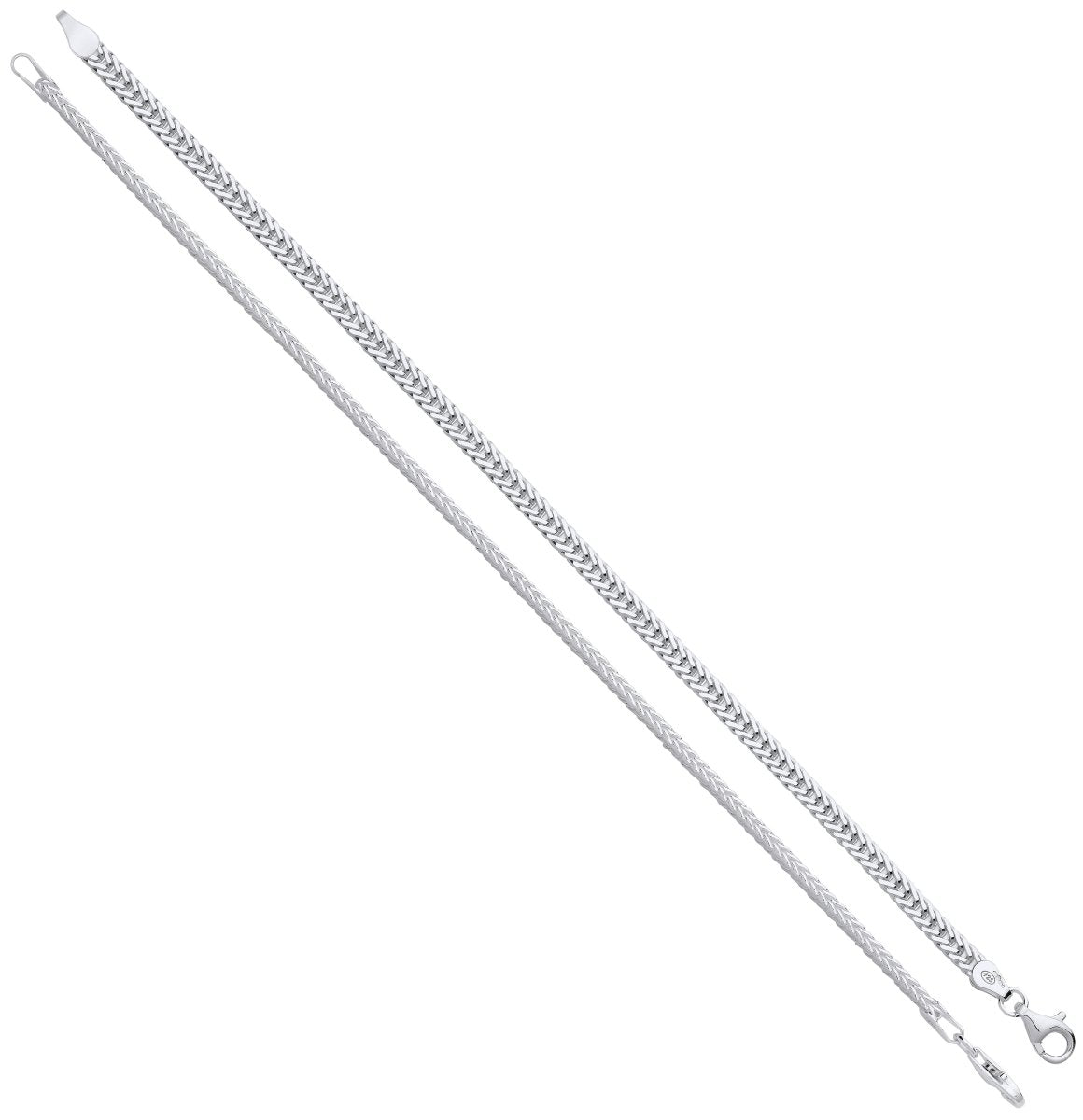 Sterling Silver 4mm Foxtail Chain - Samuel Perry
