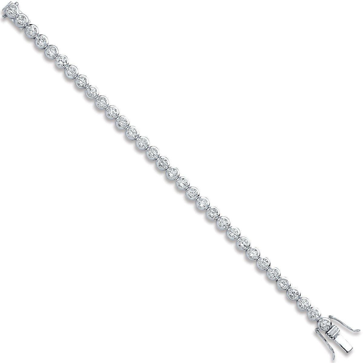 Sterling Silver 5.3mm Luxury Rubover Cz Tennis Bracelet - Samuel Perry