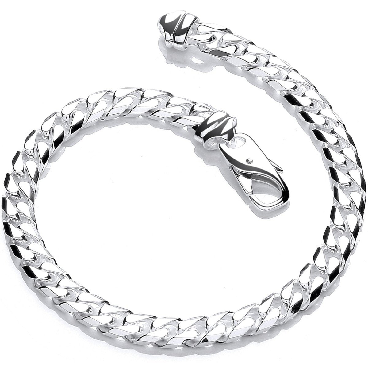 Sterling Silver 5.7mm Luxury Curb Gents 8" Bracelet - Samuel Perry