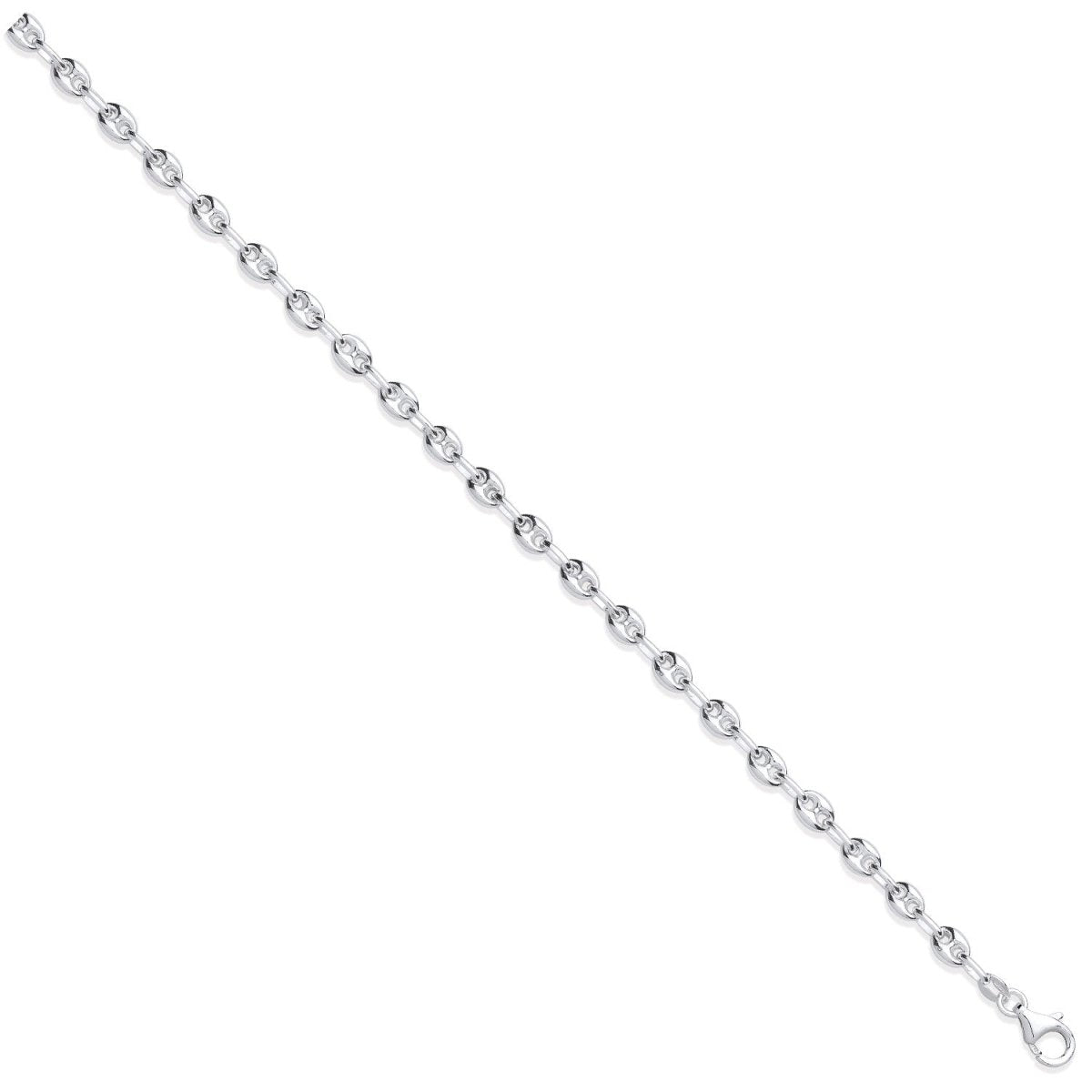 Sterling Silver 5mm Coffee Beans Luxury Link Chain - Samuel Perry