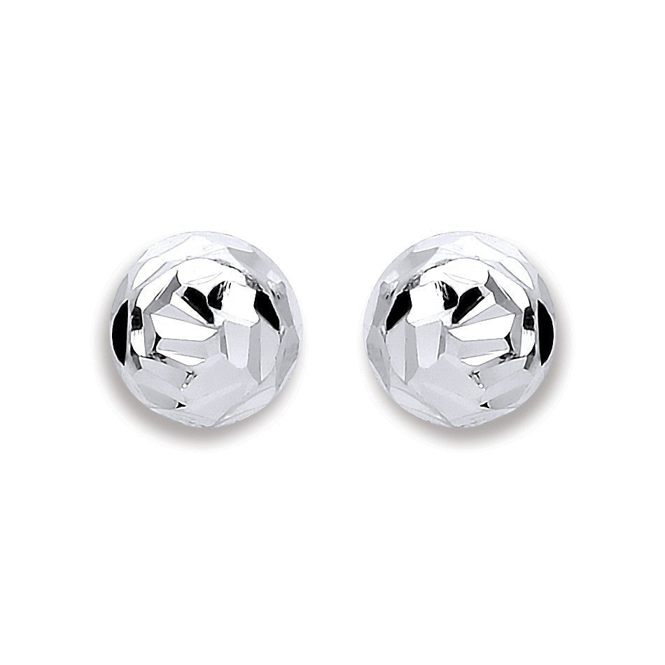 Sterling Silver 6mm Disco Half Ball Earrings - Samuel Perry