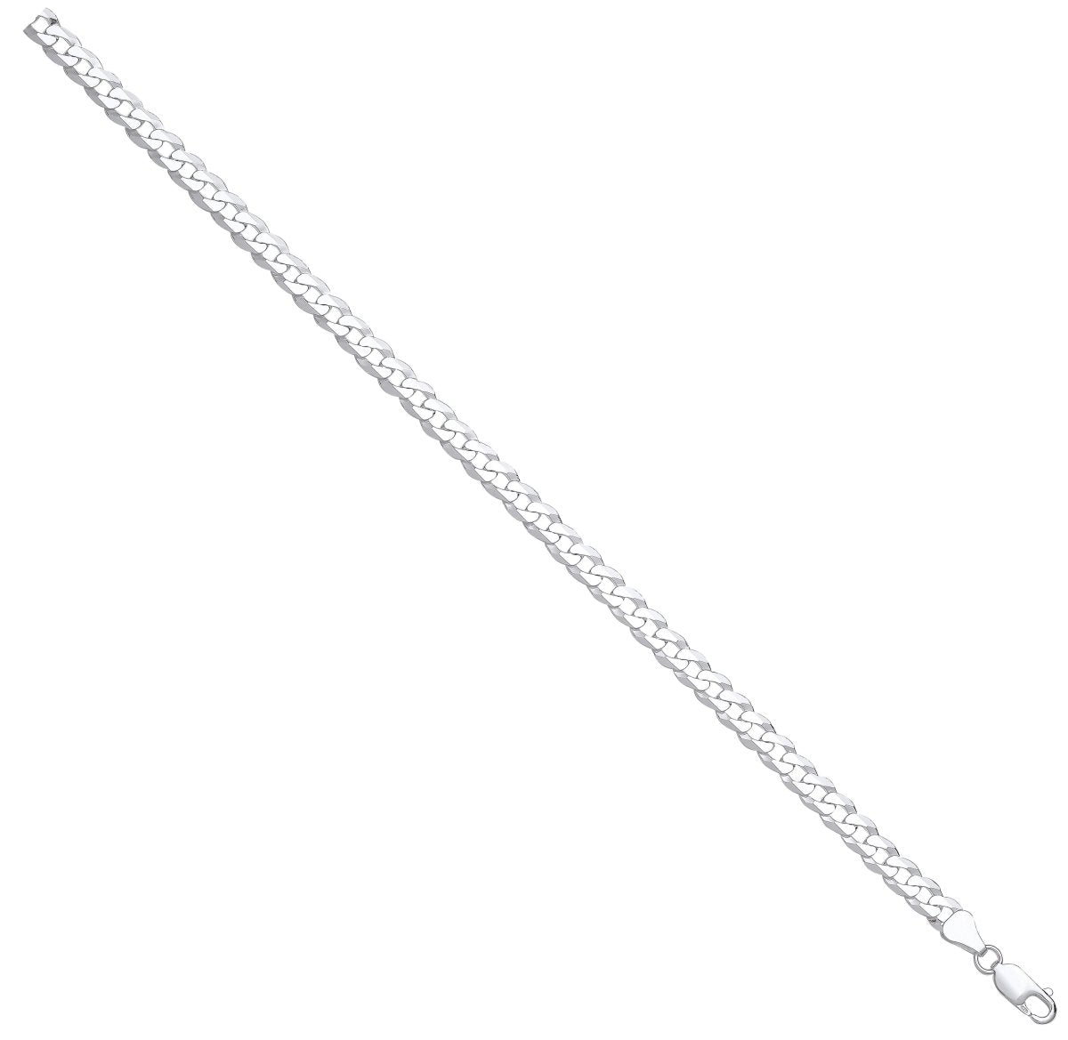 Sterling Silver 6mm Flat Curb Chain 24" - Samuel Perry