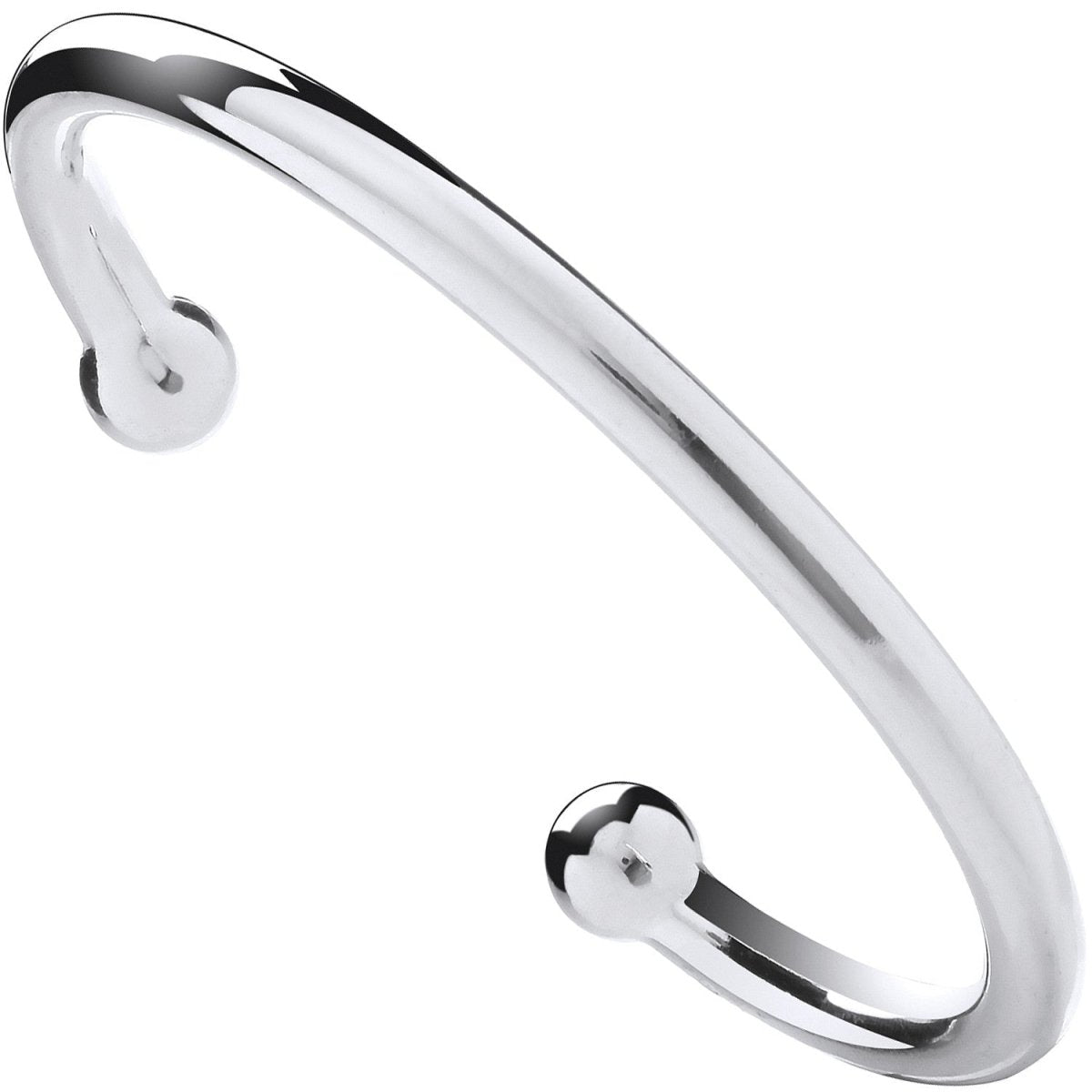 Sterling Silver 6mm Gents Torque Bangle - Samuel Perry