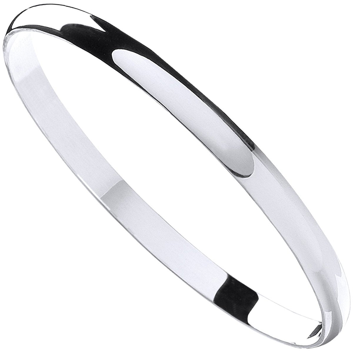 Sterling Silver 6mm Sleek D - Shaped Slave Bangle - Samuel Perry