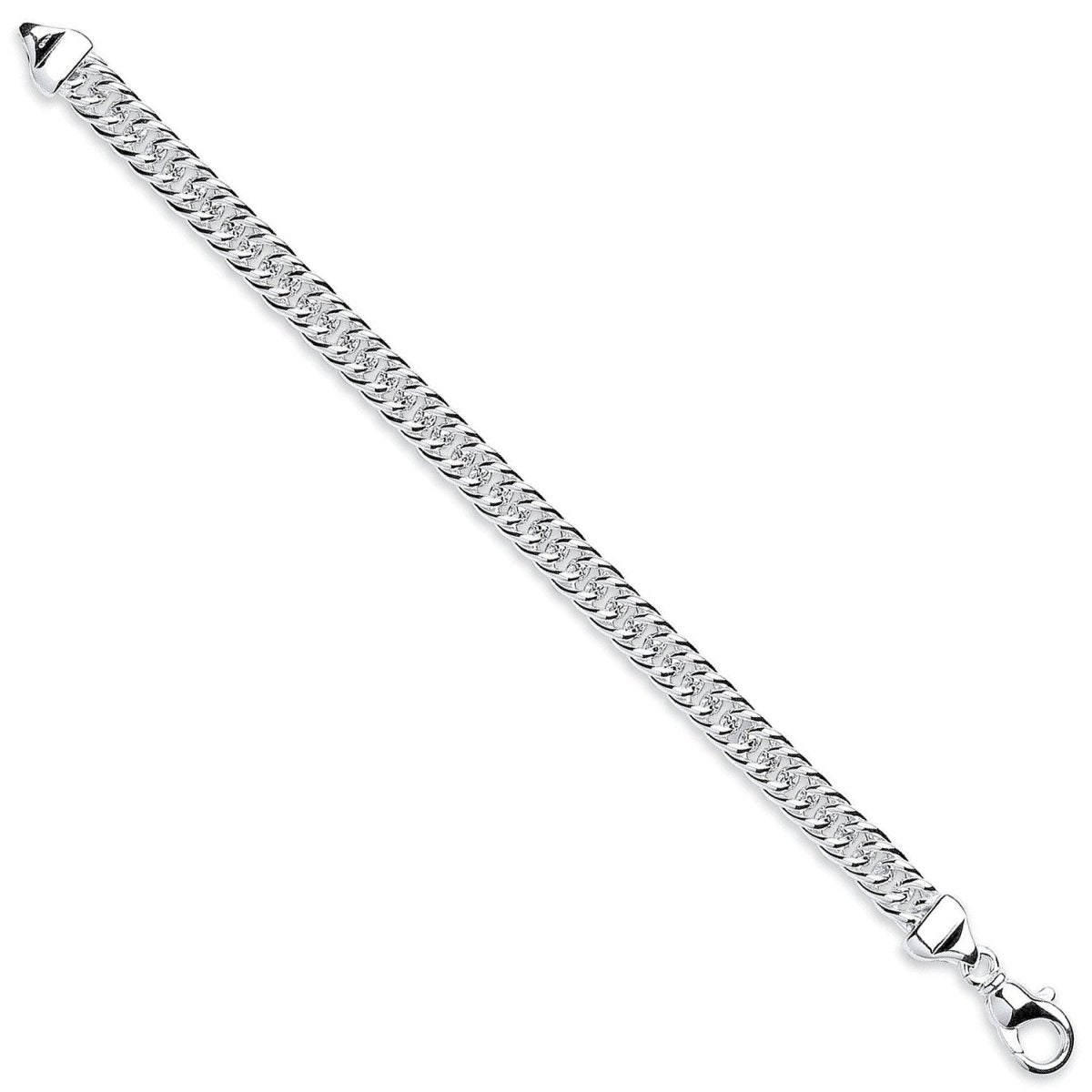 Sterling Silver 7.5mm Elegant Double Tight Link Curb Bracelet - Samuel Perry