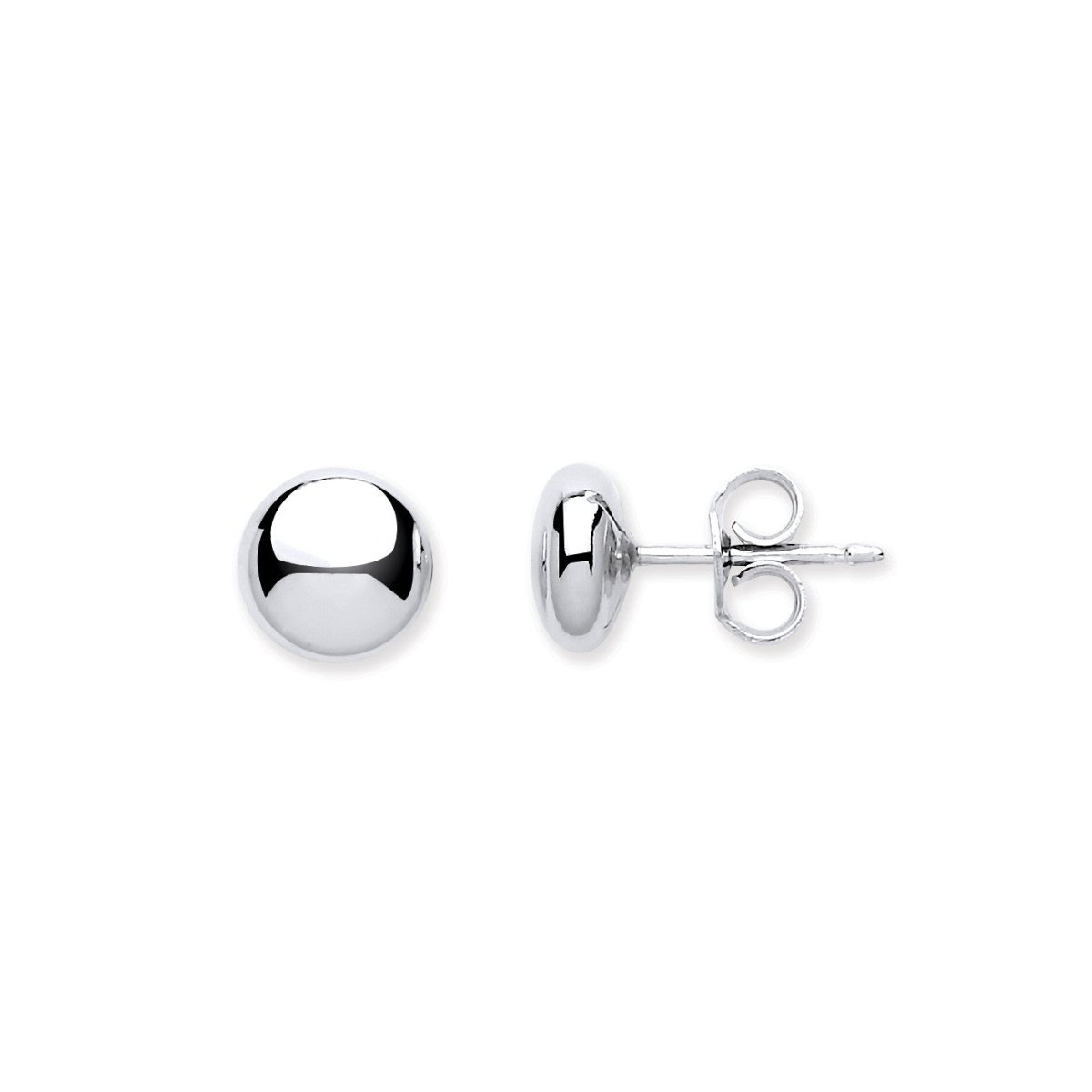 Sterling Silver 7mm Button Stud Earrings - Samuel Perry