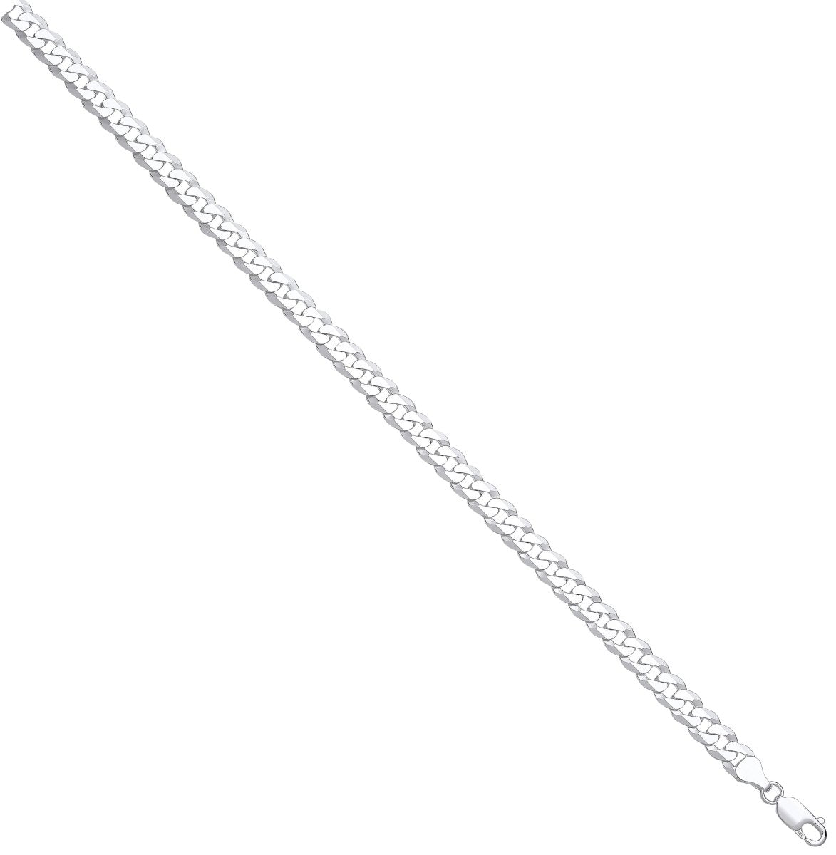 Sterling Silver 7mm Flat Curb Bracelet - Samuel Perry