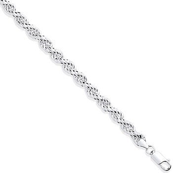 Sterling Silver 7mm Rope Chain 22" - Samuel Perry