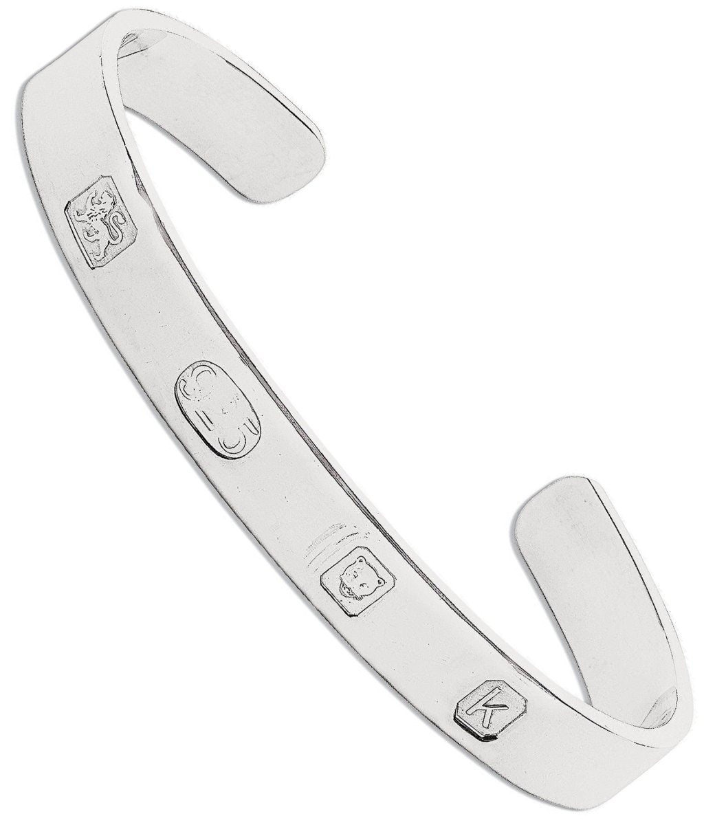 Sterling Silver 8mm Elegant Hallmark Bangle - Samuel Perry