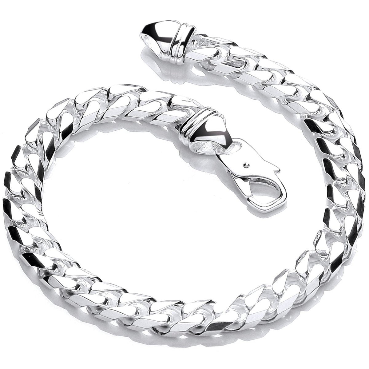 Sterling Silver 9.5mm Luxury Curb Gents 8" Bracelet - Samuel Perry
