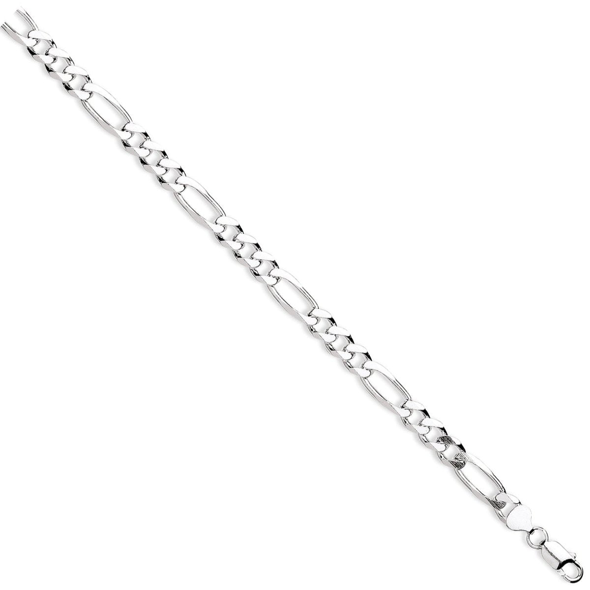 Sterling Silver 9mm Figaro Chain Gents Bracelet - Samuel Perry