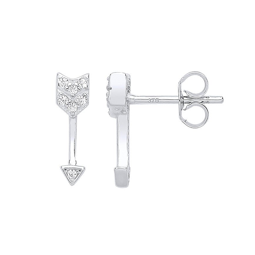 Sterling Silver Arrow Cz Studs - Samuel Perry