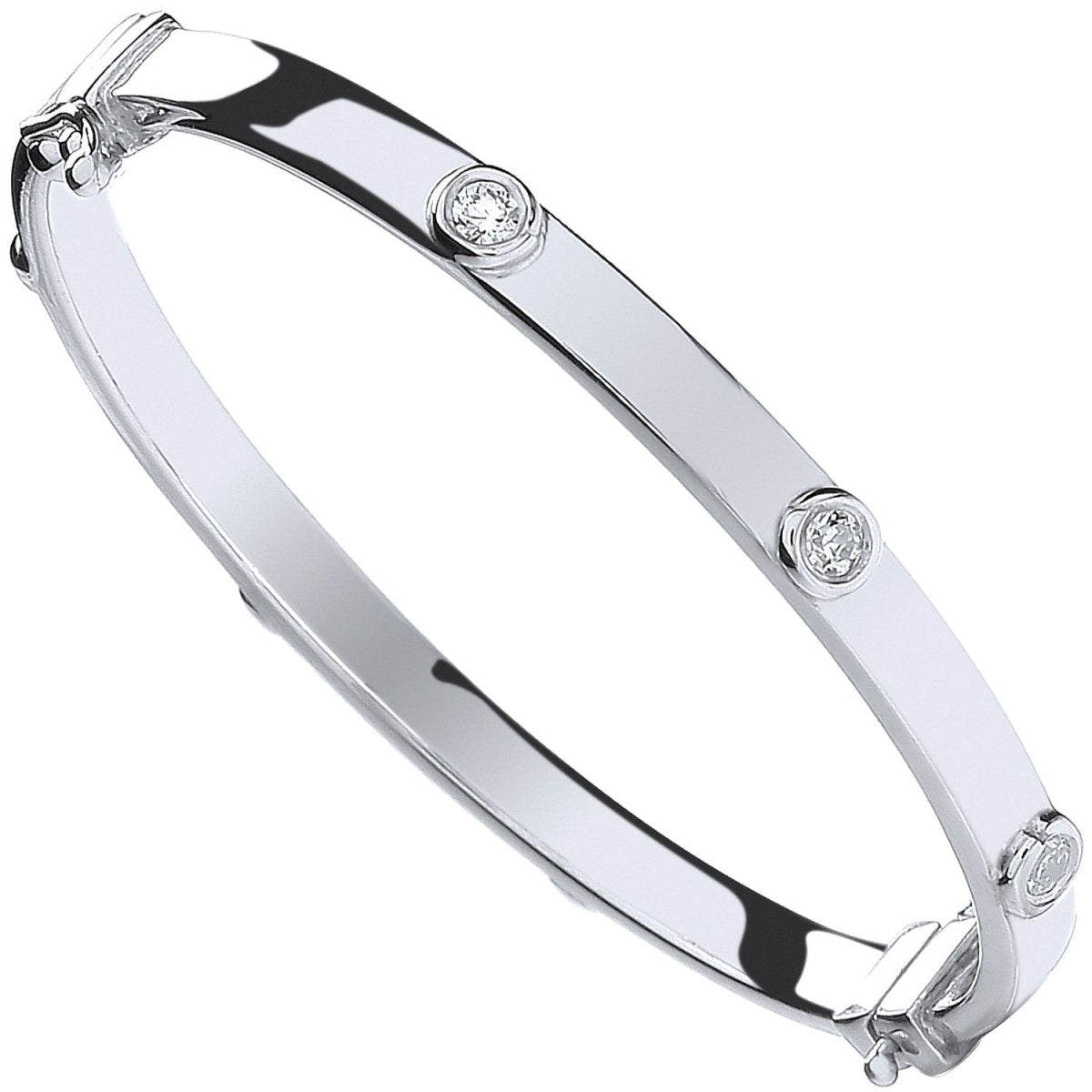 Sterling Silver Baby CZ Bangle - Samuel Perry