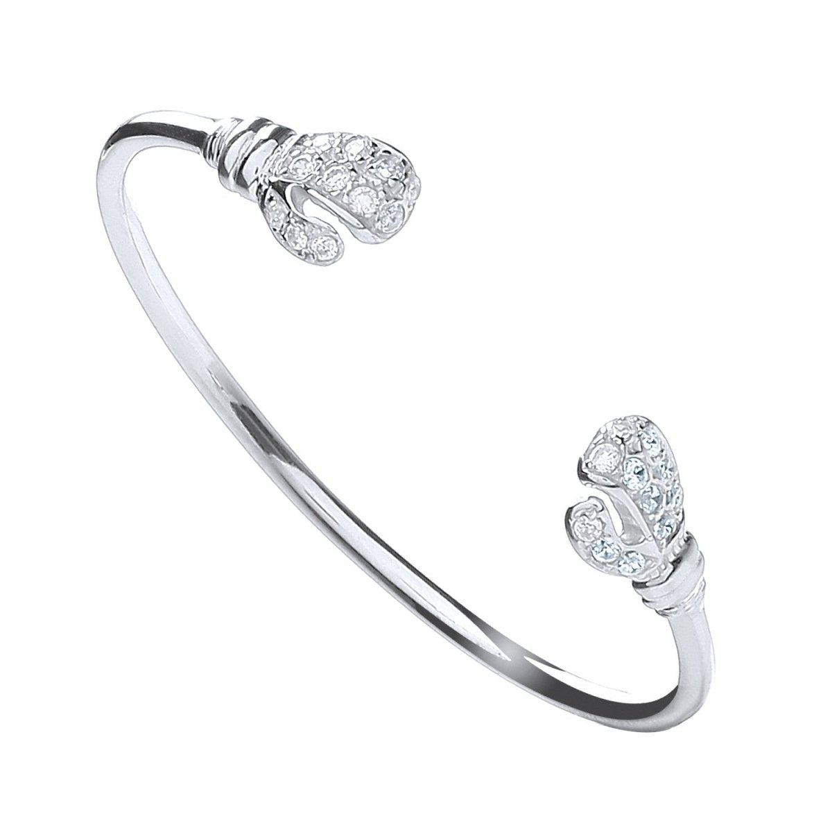 Sterling Silver Baby Cz Boxing Glove Bangle - Samuel Perry