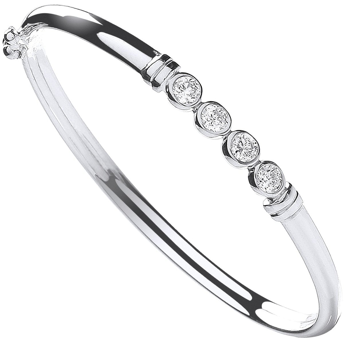 Sterling Silver Baby Cz Sparkling Bangle - Samuel Perry