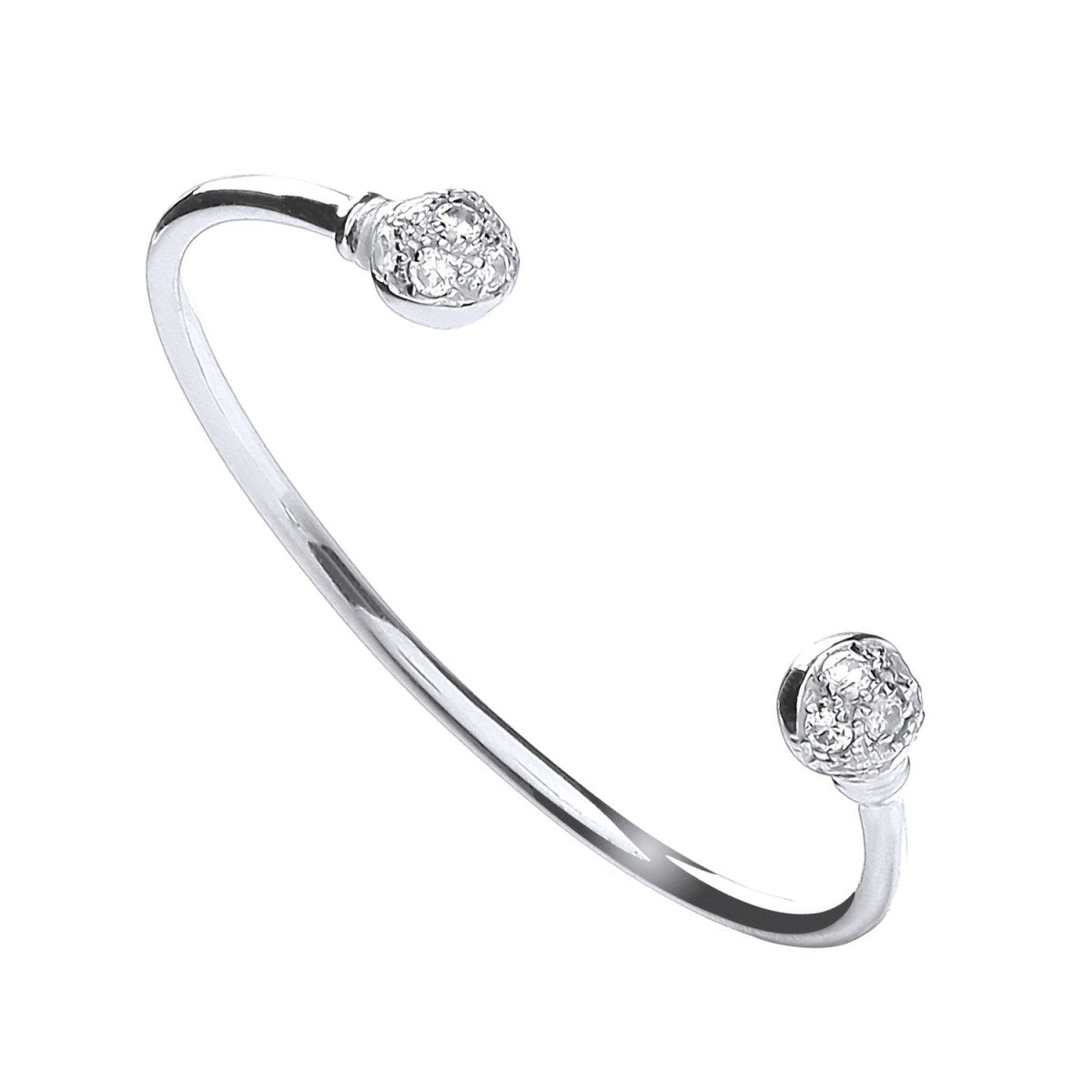 Sterling Silver Baby Cz Torque Bangle - Samuel Perry