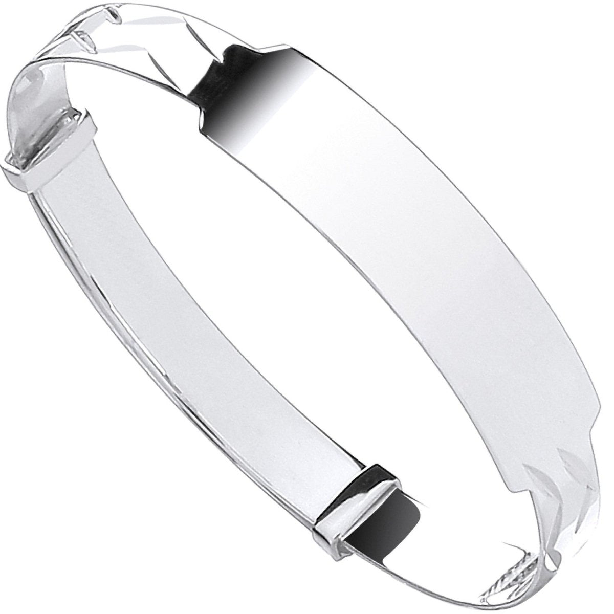 Sterling Silver Baby Expandable ID Bangle - Samuel Perry