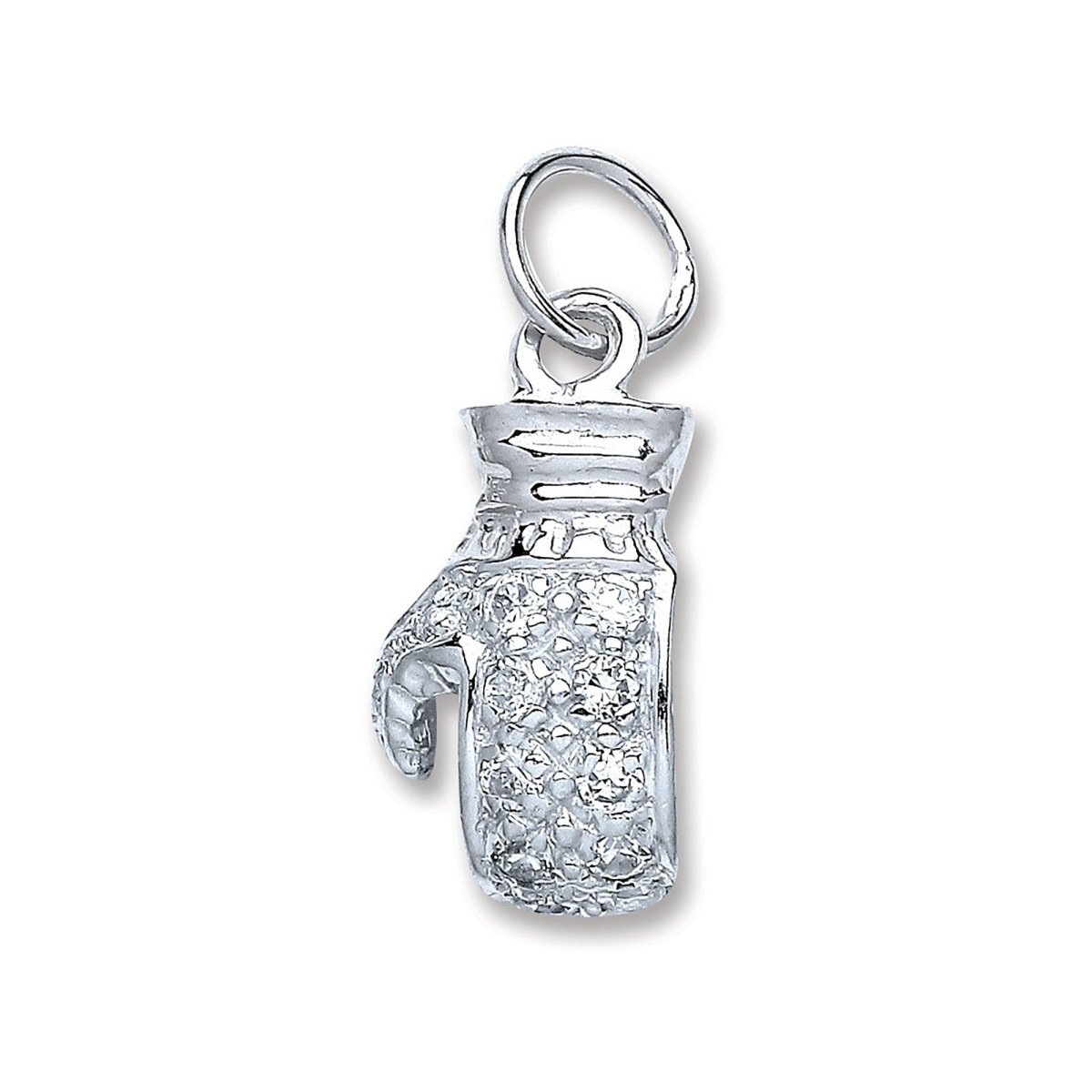 Sterling Silver Boxing Glove CZ Pendant - Samuel Perry