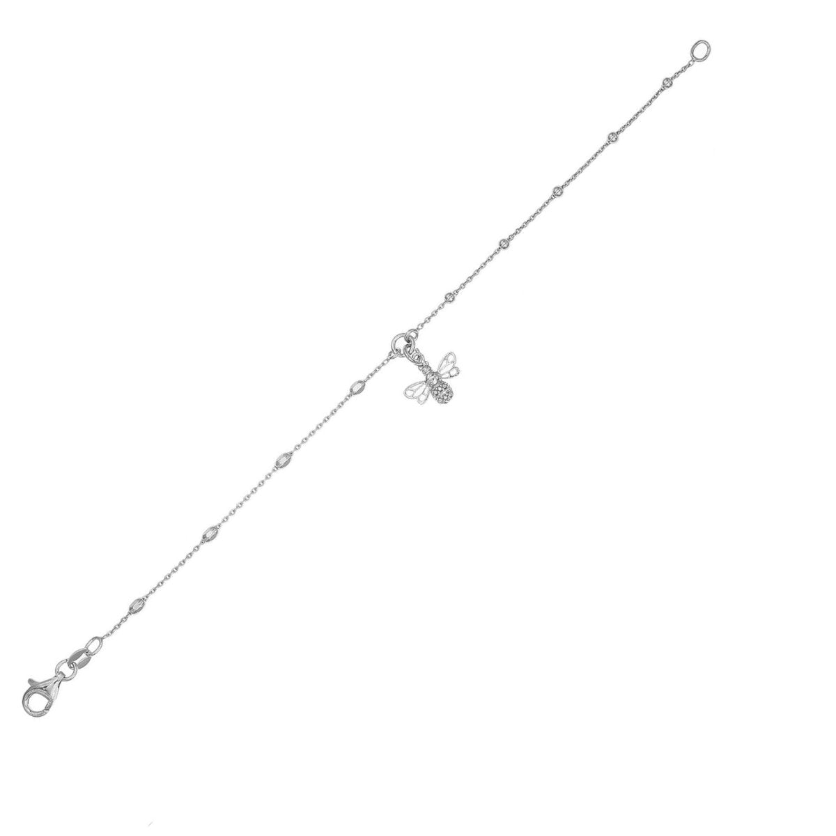 Sterling Silver Bumble Bee Anklet - Samuel Perry