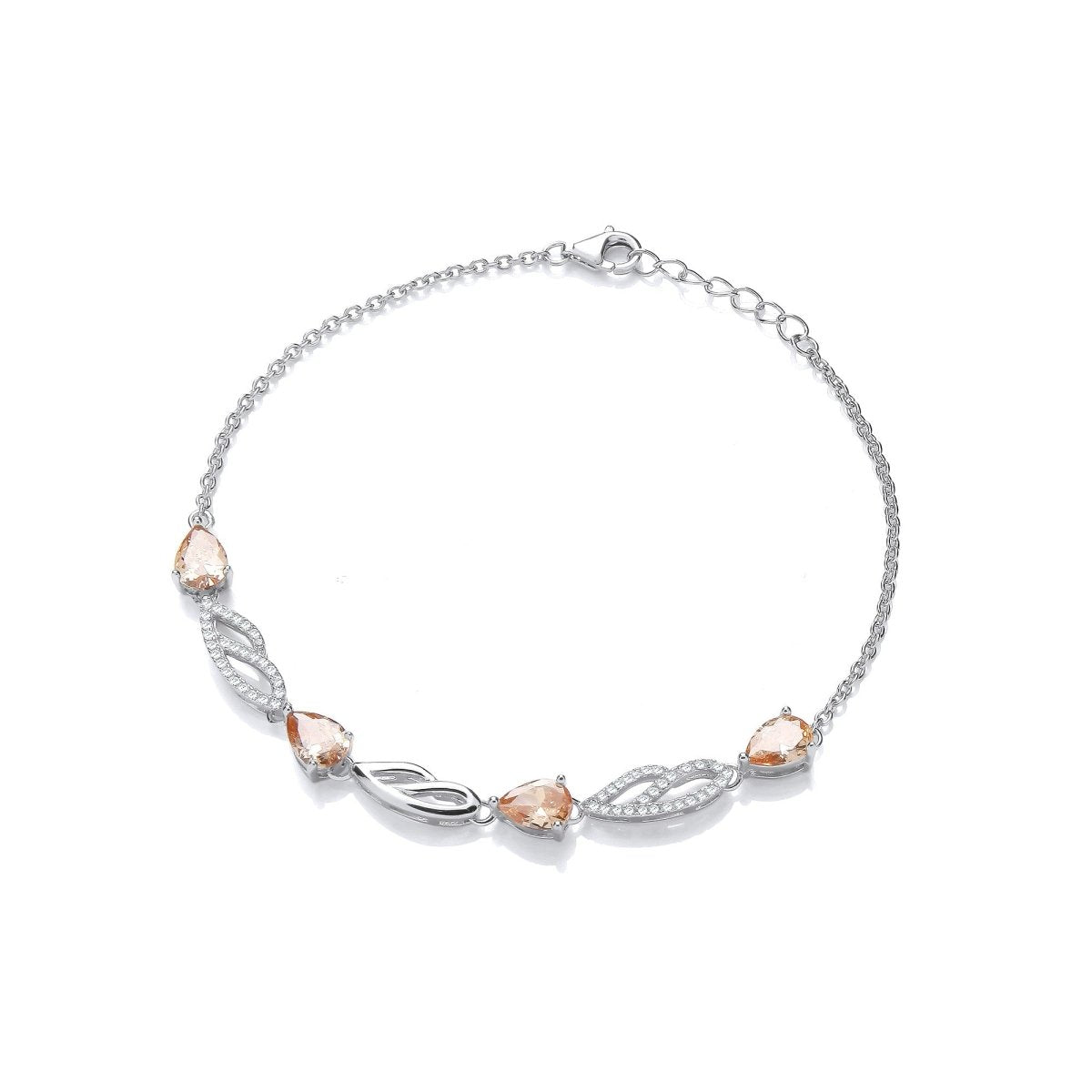 Sterling Silver Champagne CZ Bracelet - Samuel Perry