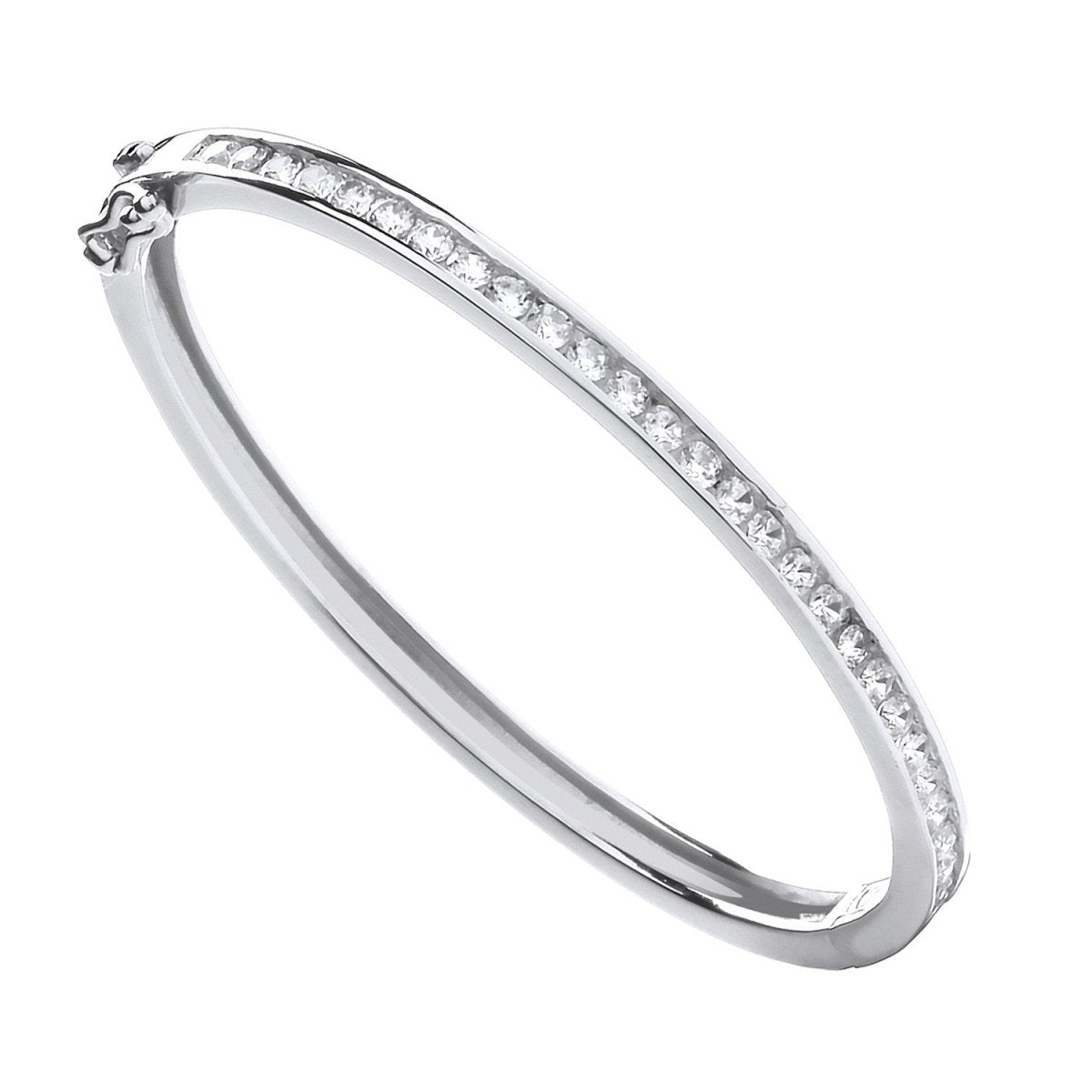 Sterling Silver Channel Set CZ Baby Bangle - Samuel Perry
