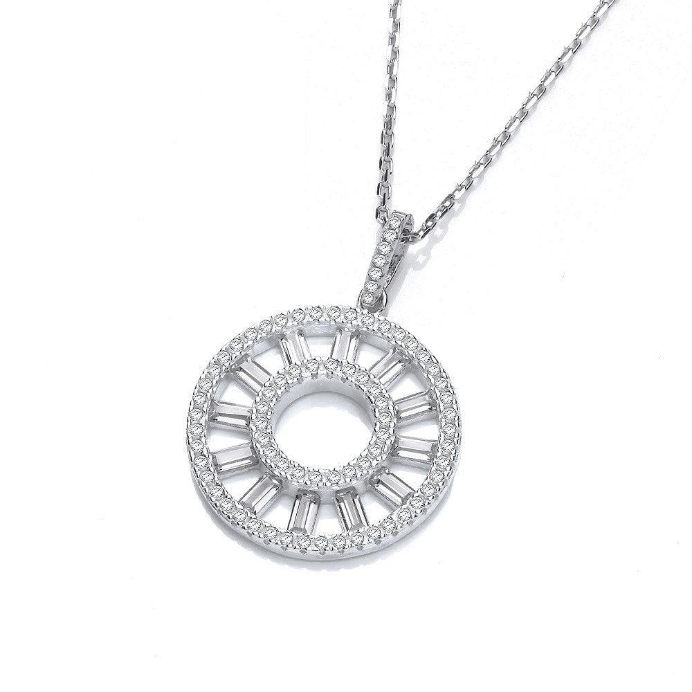 Sterling Silver Circle of Life CZ Necklace - Samuel Perry
