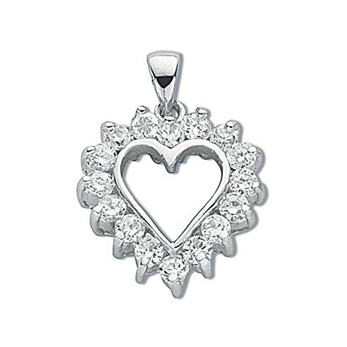 Sterling Silver Claw Set CZ Heart Pendant – Timeless Romance - Samuel Perry