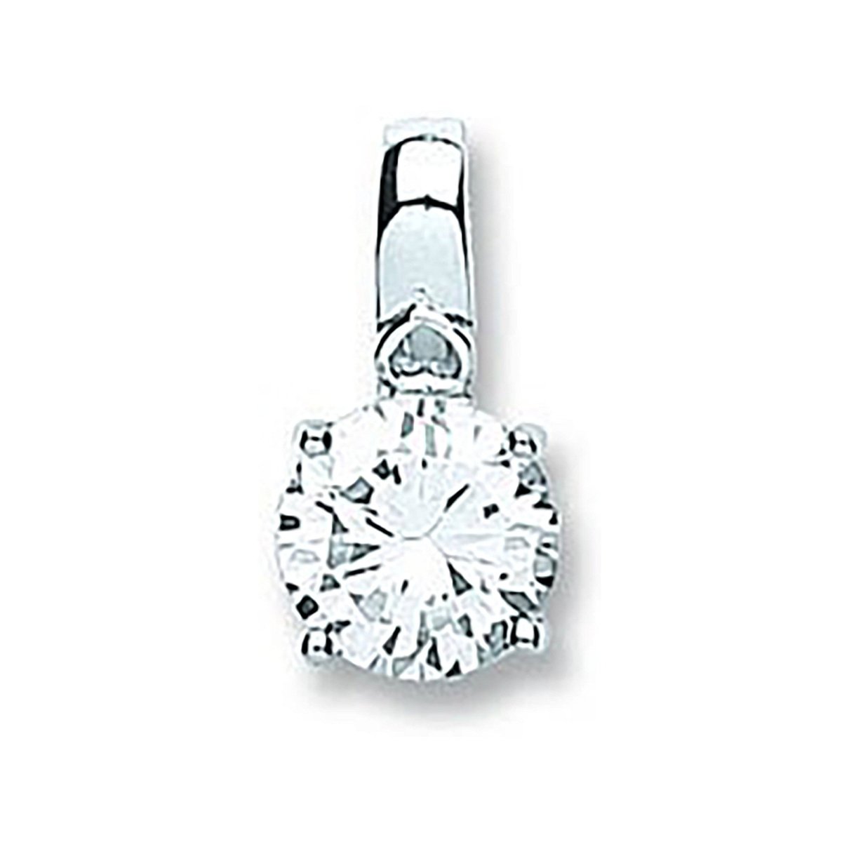 Sterling Silver Claw - Set CZ Single Stone Pendant – Classic & Timeless - Samuel Perry
