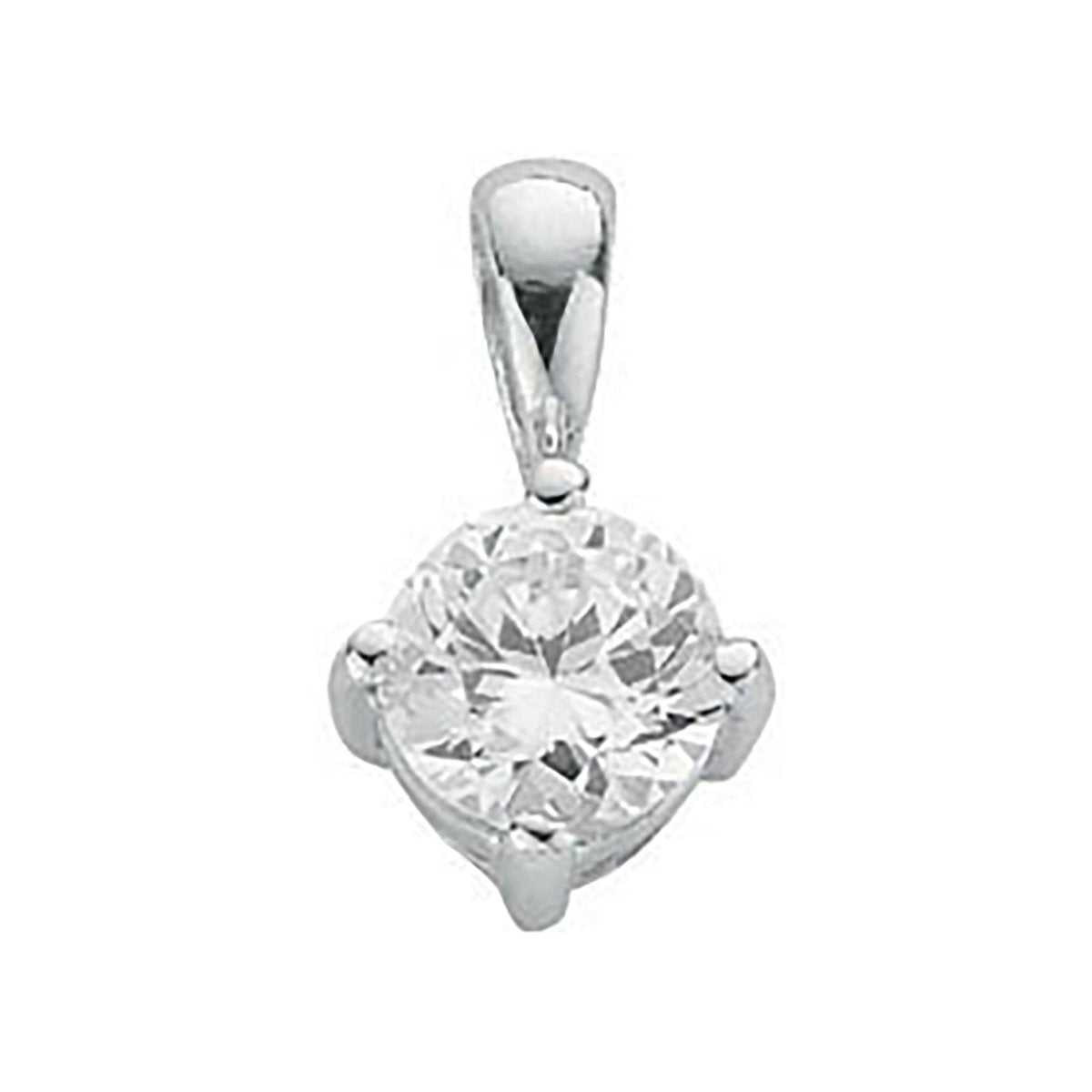 Sterling Silver Claw Set CZ Single Stone Pendant – Classic & Timeless - Samuel Perry