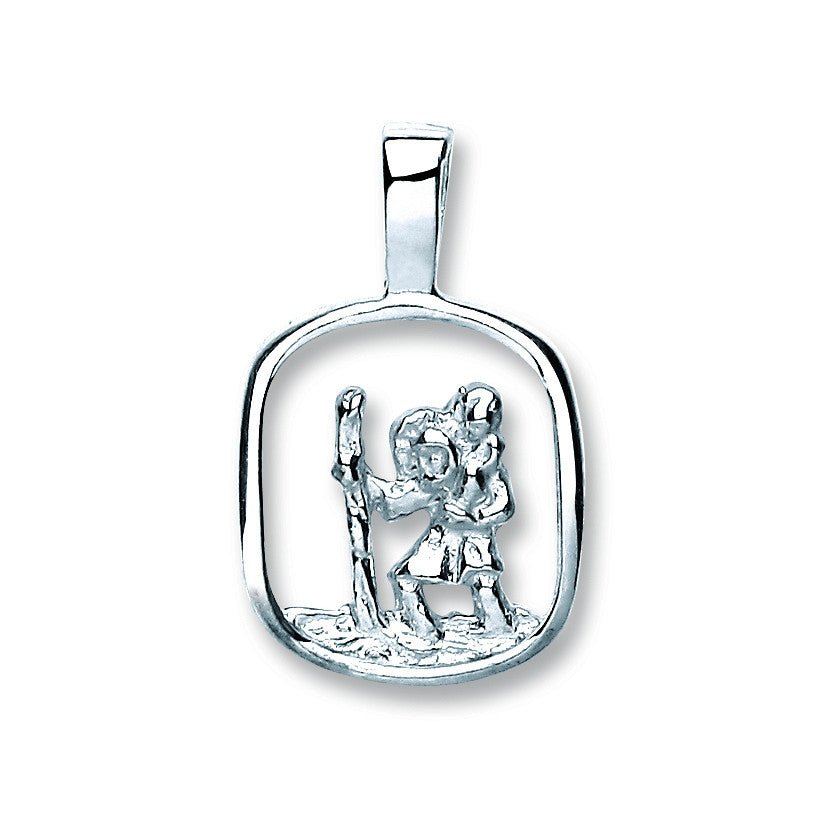 Sterling Silver Cut Out St Christopher Pendant – Classic Traveller’s Charm - Samuel Perry