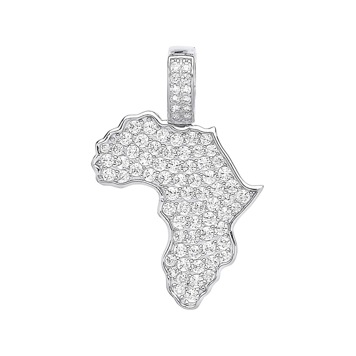Sterling Silver CZ Africa Map Pendant - Samuel Perry