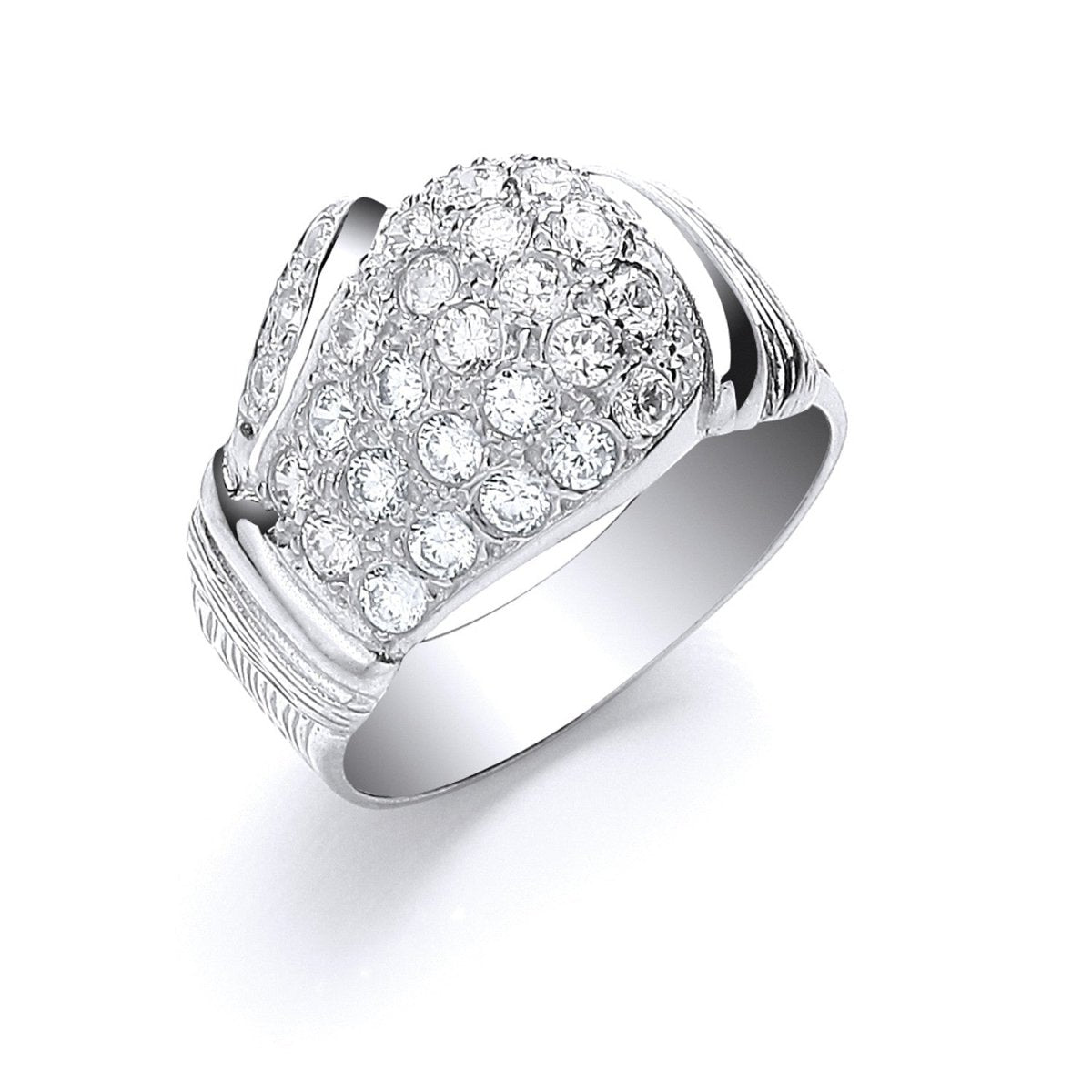 Sterling Silver Cz Boxing Glove Gents Ring - Samuel Perry