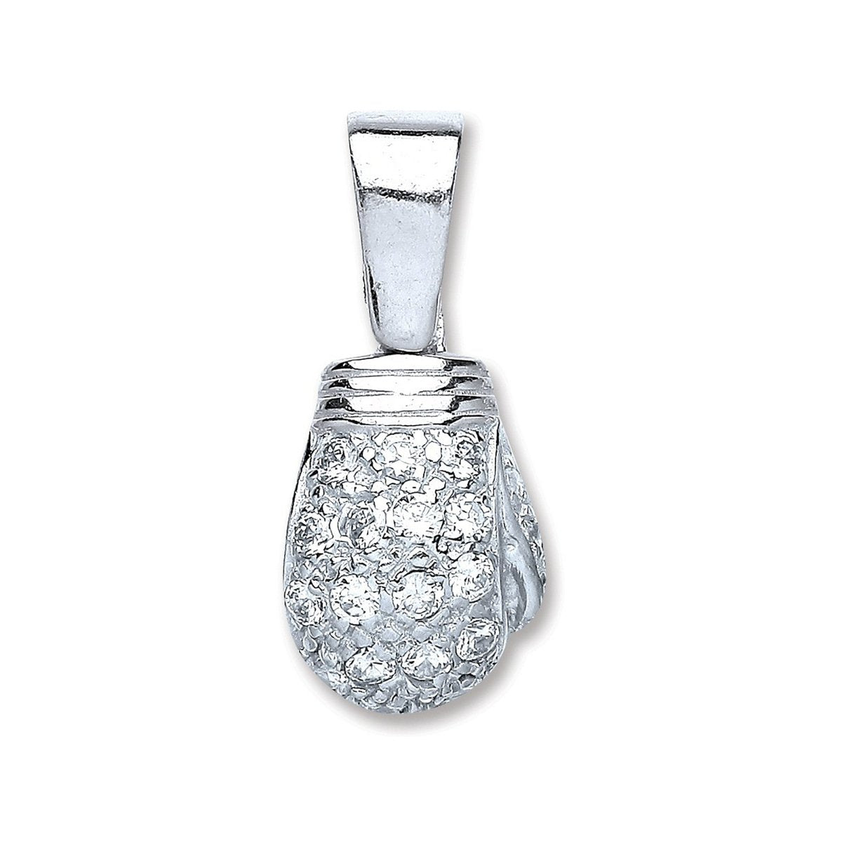 Sterling Silver CZ Boxing Glove Pendant – Bold & Stylish - Samuel Perry