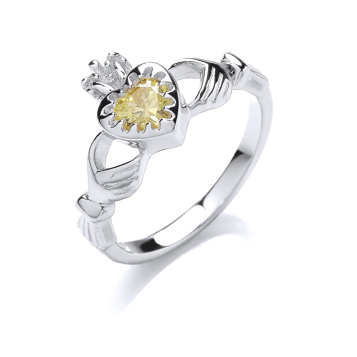 Sterling Silver Cz Claddagh Ring - Samuel Perry