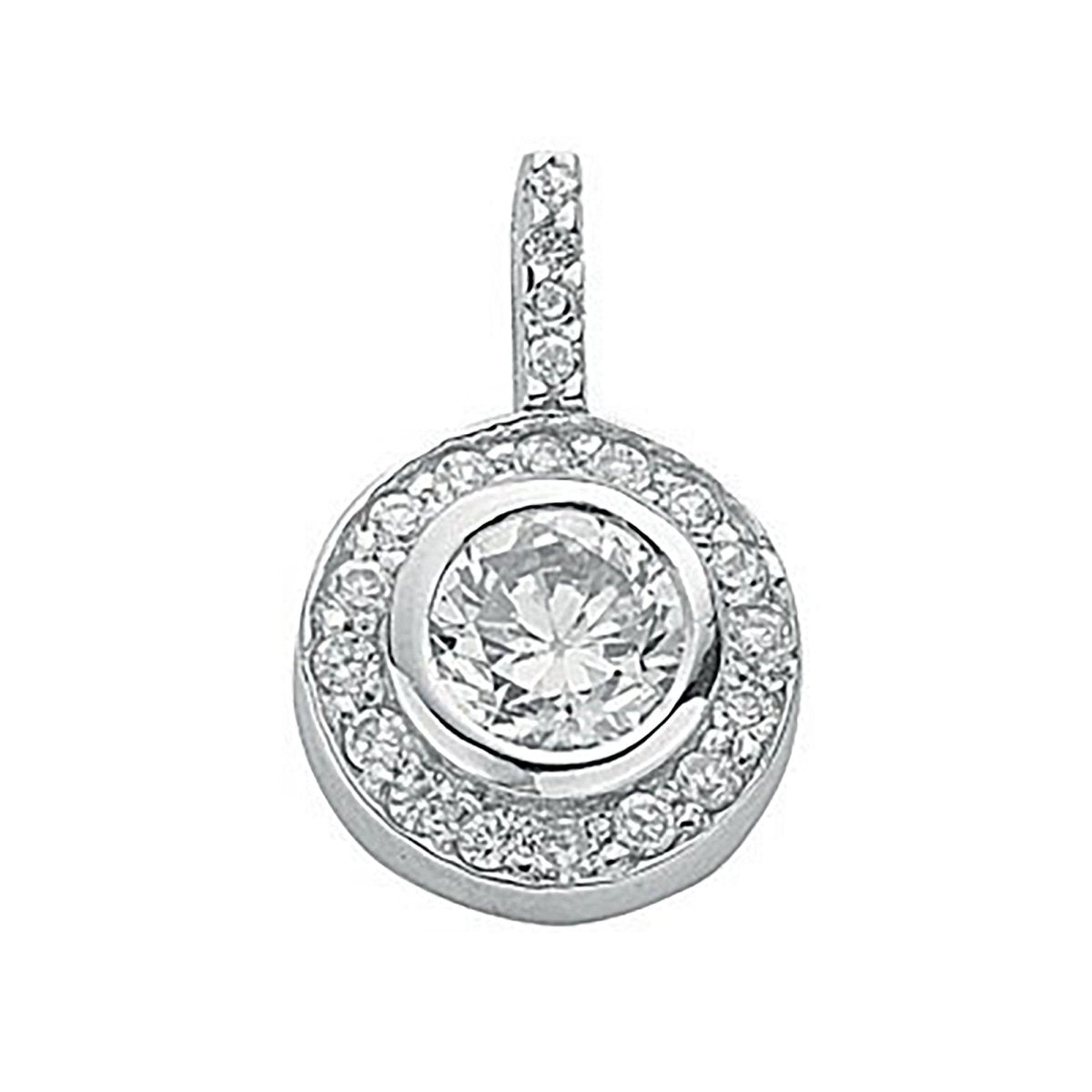 Sterling Silver CZ Cluster Drop Pendant – Radiant & Elegant - Samuel Perry
